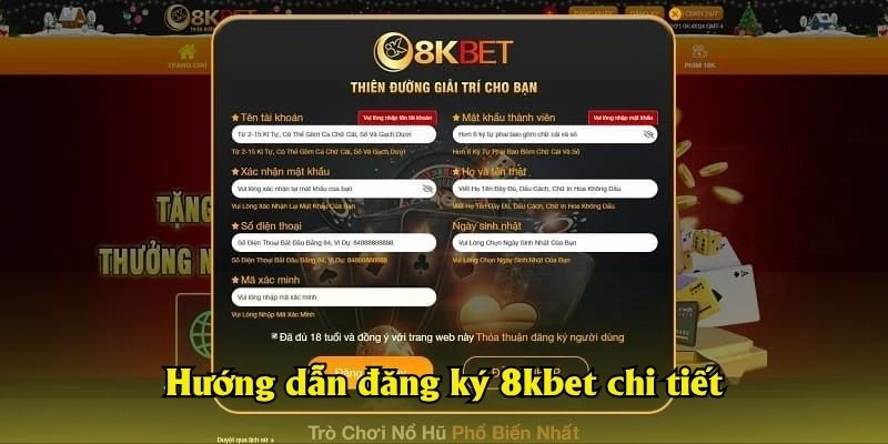 Hướng dẫn đăng ký 8kbet chi tiết